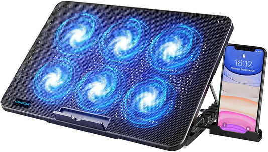 LIANGSTAR Laptop Cooling Pad - 6 Fans, Gaming Stand, Adjustable Height & Speed