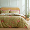 Mixinni Duvet Cover Queen Size with Green Floral Design