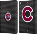 NHL Puck Texture Colorado Avalanche Leather Wallet Case for iPad 10.2