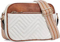 BOSTANTEN Women's Vegan Leather Crossbody Bag with Quilted Design