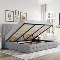 Allewie King Size Lift Up Storage Bed with Button Tufted Headboard