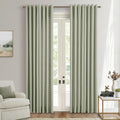 Sage Semi Sheer Linen Curtains 96 in - Privacy, Airy Light