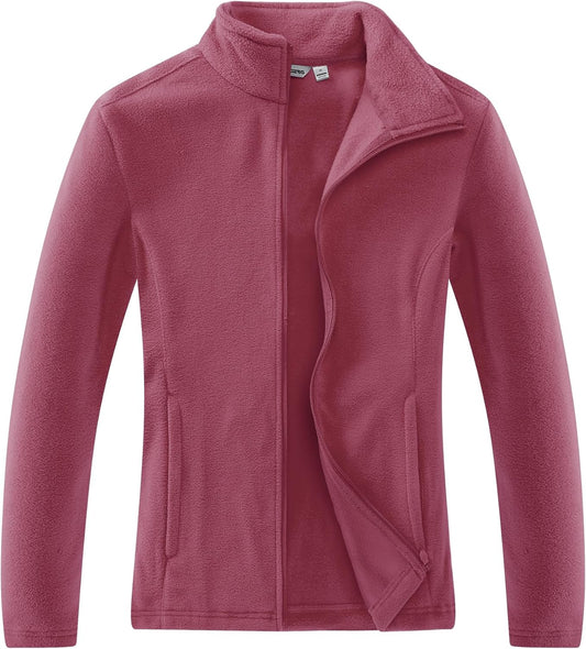 Outdoor Ventures Women's Lightweight Warm Zip Up Fleece Jacket