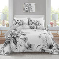 Floral Quilt Set King 3 Pieces Grey Floral Quilt Coverlet Set