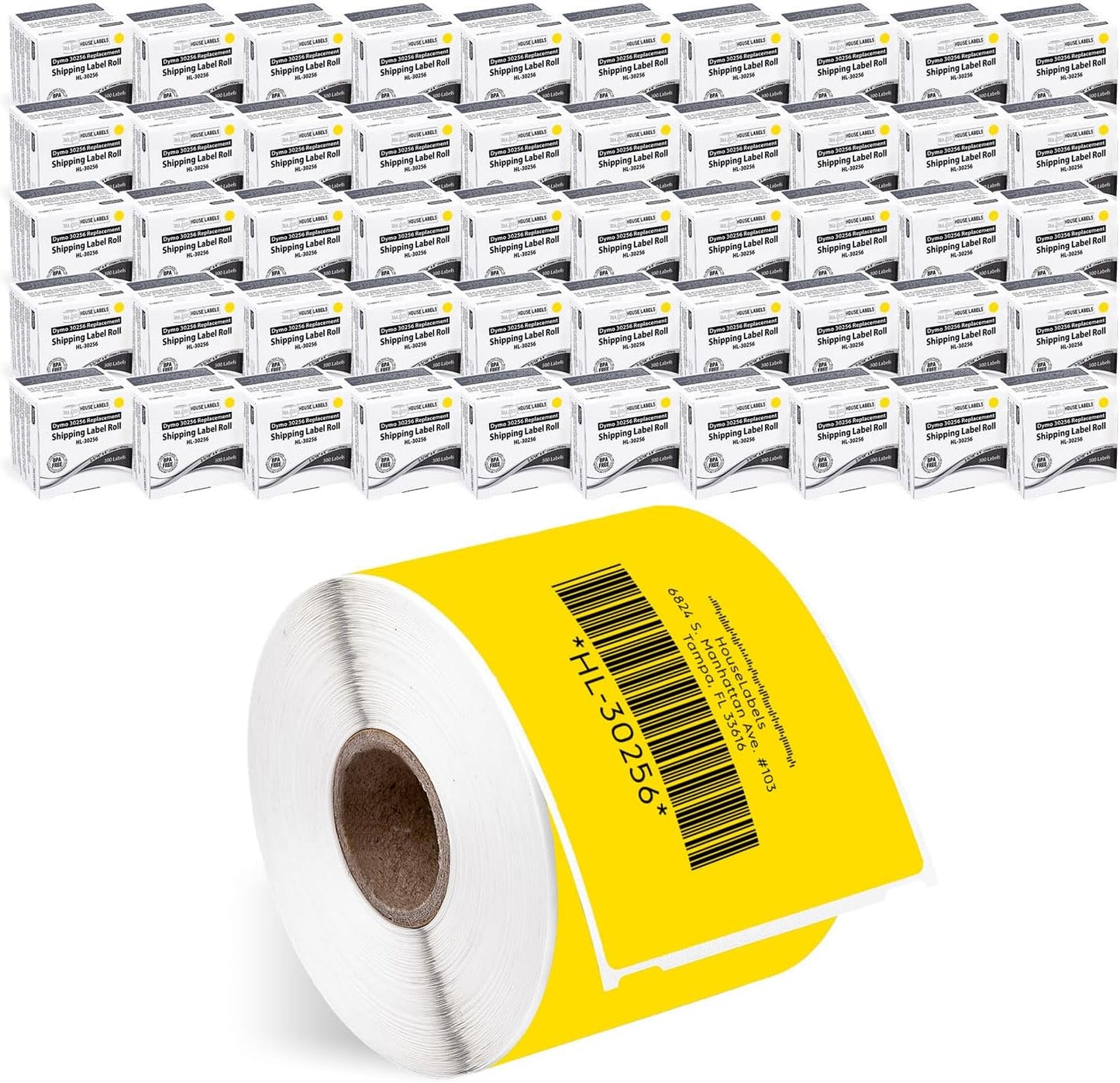 HOUSELABELS Compatible DYMO 30256 Yellow Shipping Labels for Easy Use