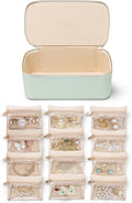 Vlando Jewelry Organizer with 12 Velvet Bags - Travel Friendly Case