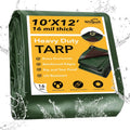 Tarp 10x12 ft 16 Mil Heavy Duty Waterproof Tarp - Thick Weatherproof