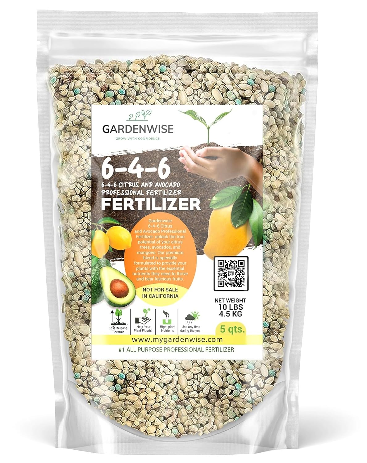 6-4-6 Citrus and Avocado Tree Fertilizer for Healthy Growth
