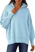 ANRABESS Oversized Quarter Zip Sweater Pullover - Chic Everyday Layer