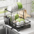 Dish Drying Rack 1 or 2 Tier Dish Drainer Organizer - Space-Saving