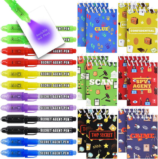 Invisible Ink Spy Kit - Disappearing Pens & Mini Notebooks Set