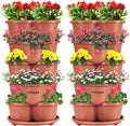VIVOSUN 2-Pack 5 Tier Vertical Gardening Stackable Planter - Brown