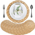 Woven Placemats Set of 10 for Round Tables and Decor