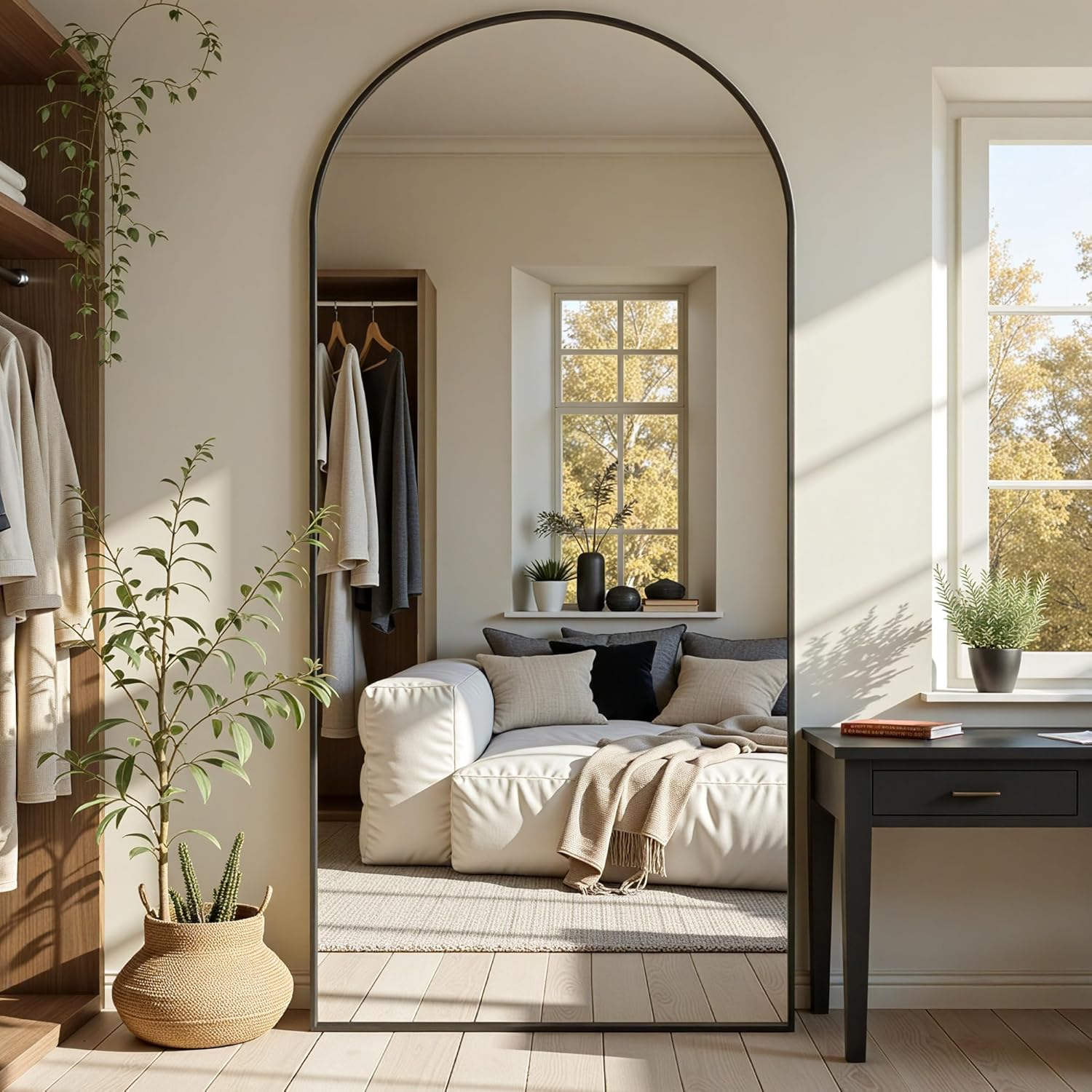 Full Length Mirror with Arched Design for Elegant Spaces