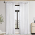 Pinch Pleated White Curtains 90 in Long - Tailored Linen Look