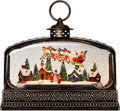 Christmas Snow Globe Lantern - Lighted Musical Village Scene