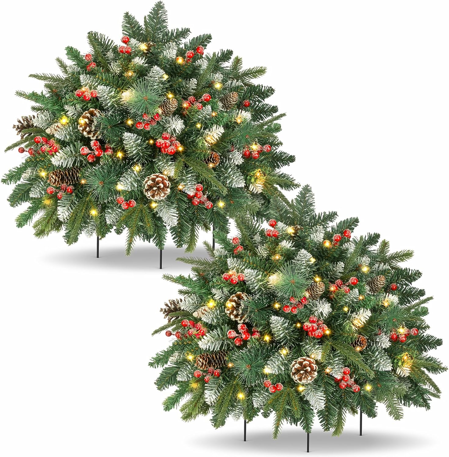 Prelit Small Christmas Tree 20in with 50 LED Lights for Decor