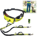 Hands Free Two Dogs Double Leash System - Reflective Bungee Safety