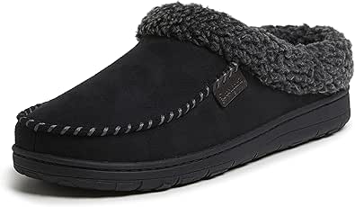 Dearfoams Mens Brendan Microfiber Casual Slippers for Comfort