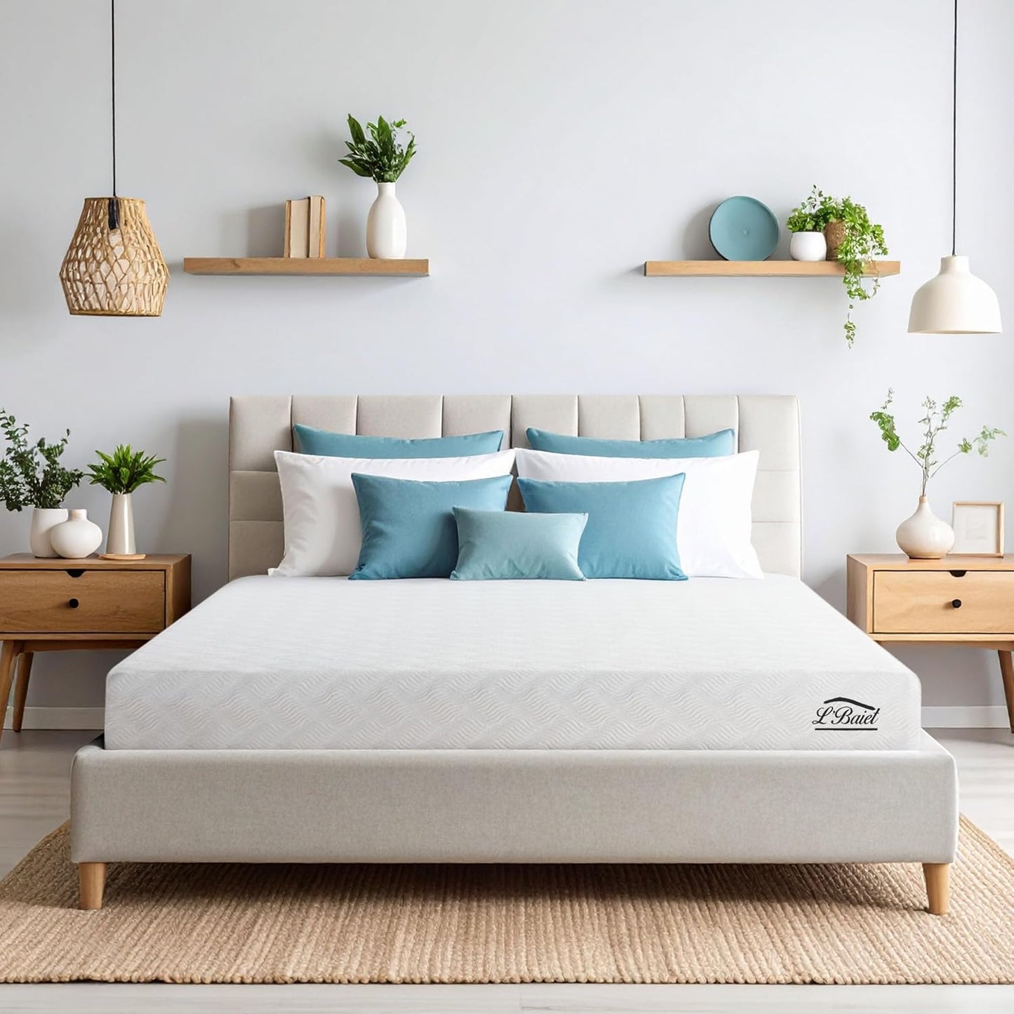 LBaiet 8 Inch Gel Memory Foam Mattress for King Size Beds
