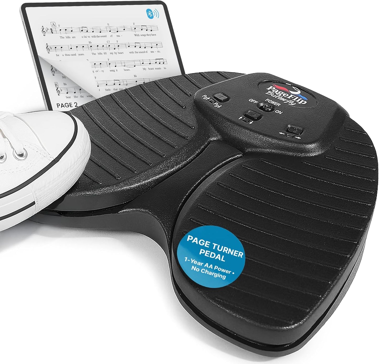 PageFlip Butterfly Bluetooth Page Turner Pedal for Musicians