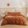 ECOCOTT 100% Washed Cotton Duvet Cover Twin Size - Soft Breathable