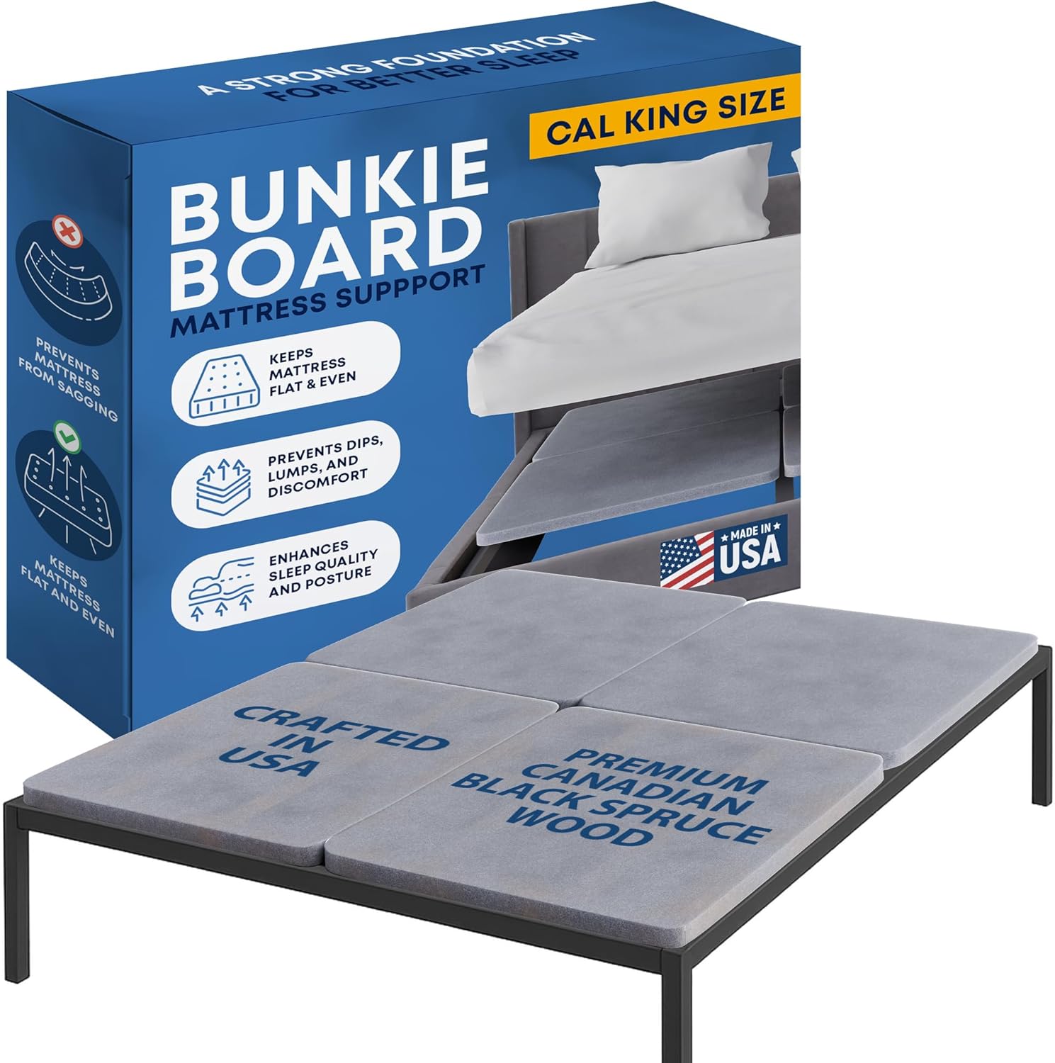 Premium 38mm Split Wood Bunkie Board for California King Beds