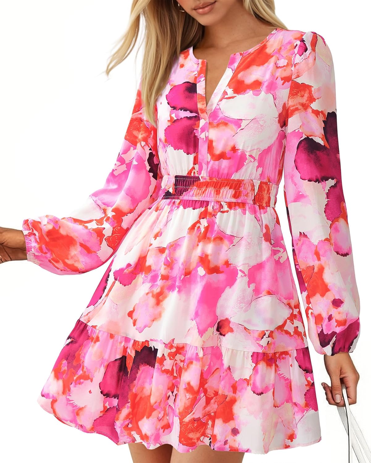BTFBM Fall Dresses for Women: Boho Floral Mini Dress 2025