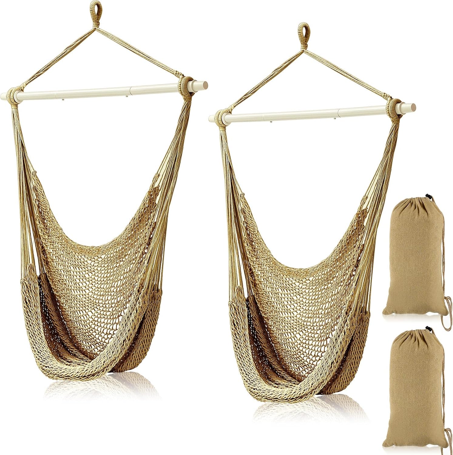 Barydat 2 Pcs Hanging Hammock Chair for Indoor Outdoor Use