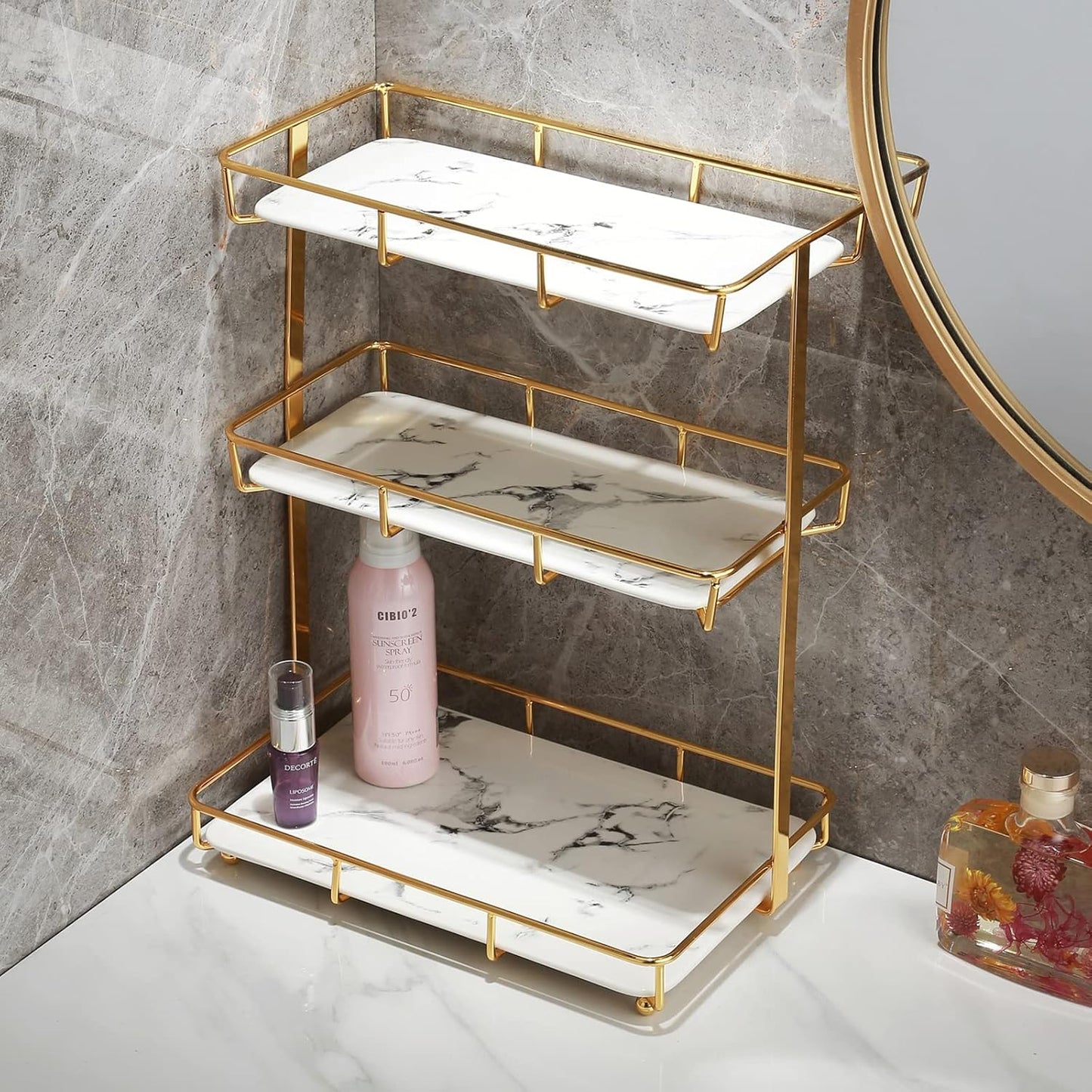 Bathroom Organizer Countertop Perfume and Makeup Storage Rack