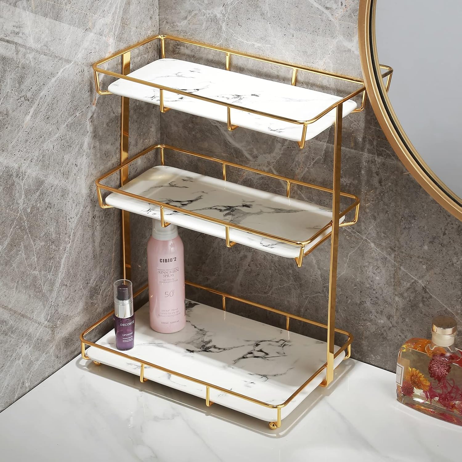 Bathroom Organizer Countertop Perfume and Makeup Storage Rack