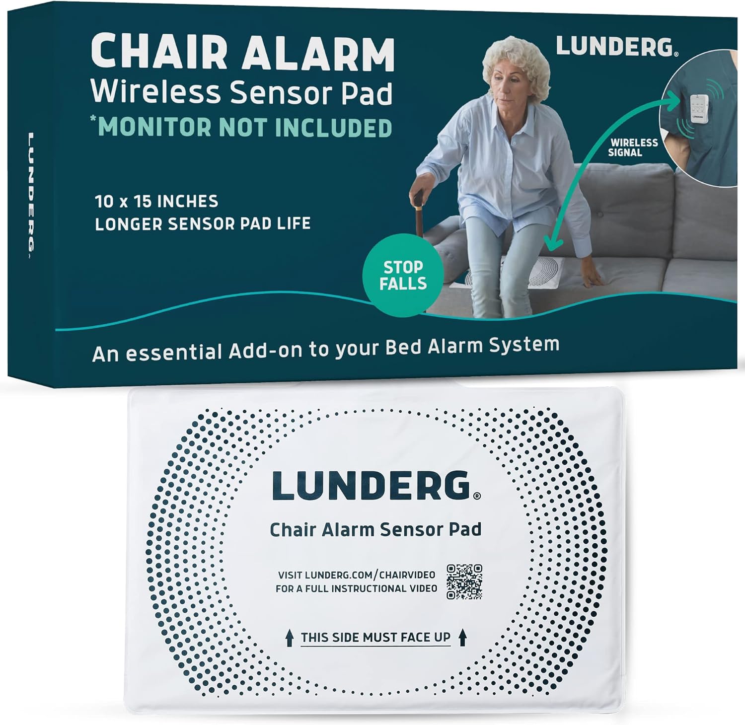 Lunderg Chair Alarm Wireless Sensor Pad for Fall Prevention