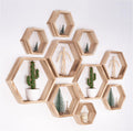 Hexagon Floating Shelves Honeycomb Wall Mounted Driftwood - Stylish