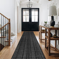 Seavish Long Hallway Runner Rug 2.6ftx10ft Black and White Striped