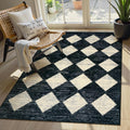 Moroccan Trellis Area Rug 3x5 - Washable Non Slip Entry Rug