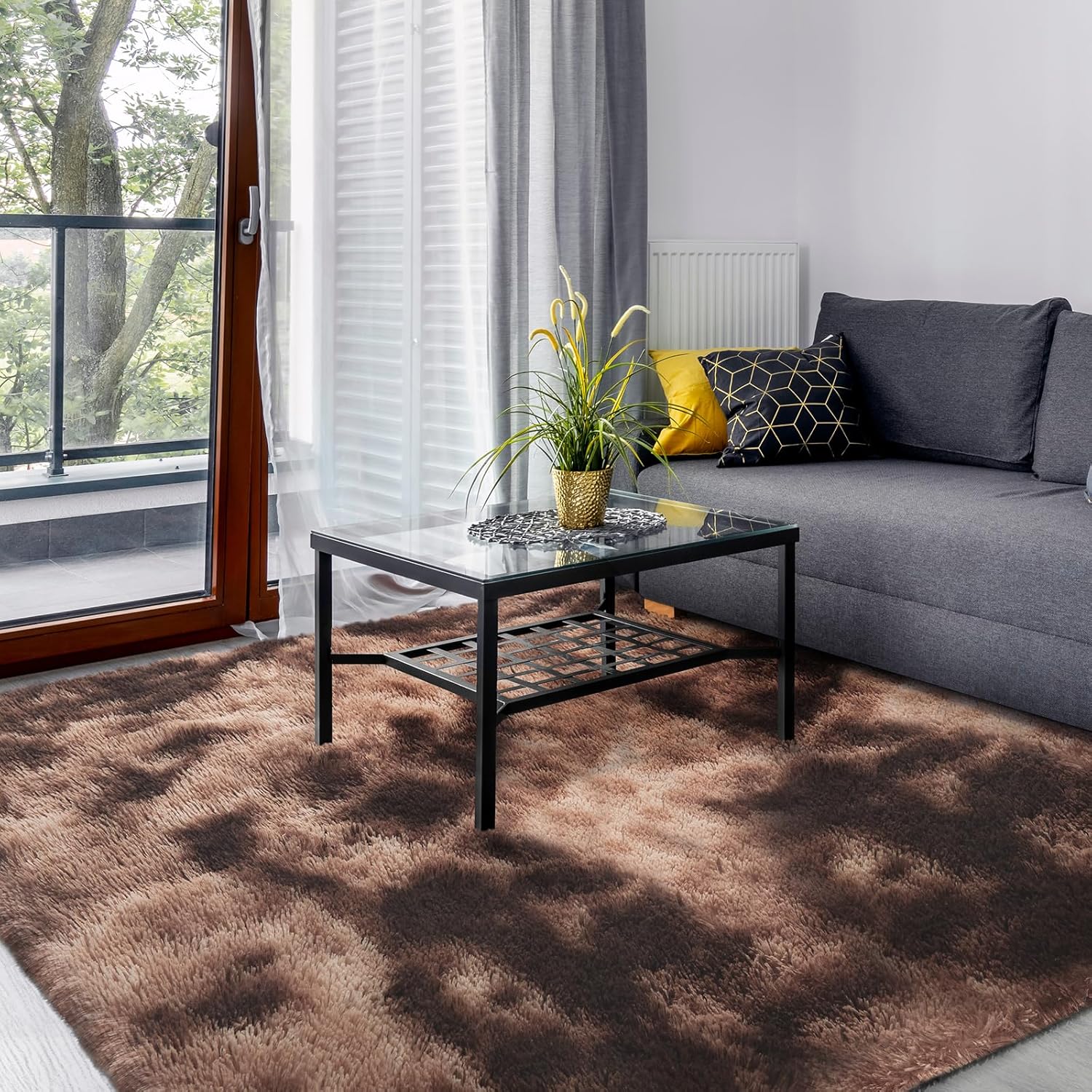 Large Area Rug for Bedroom Living Room, 6x9 Ft Tie-Dyed