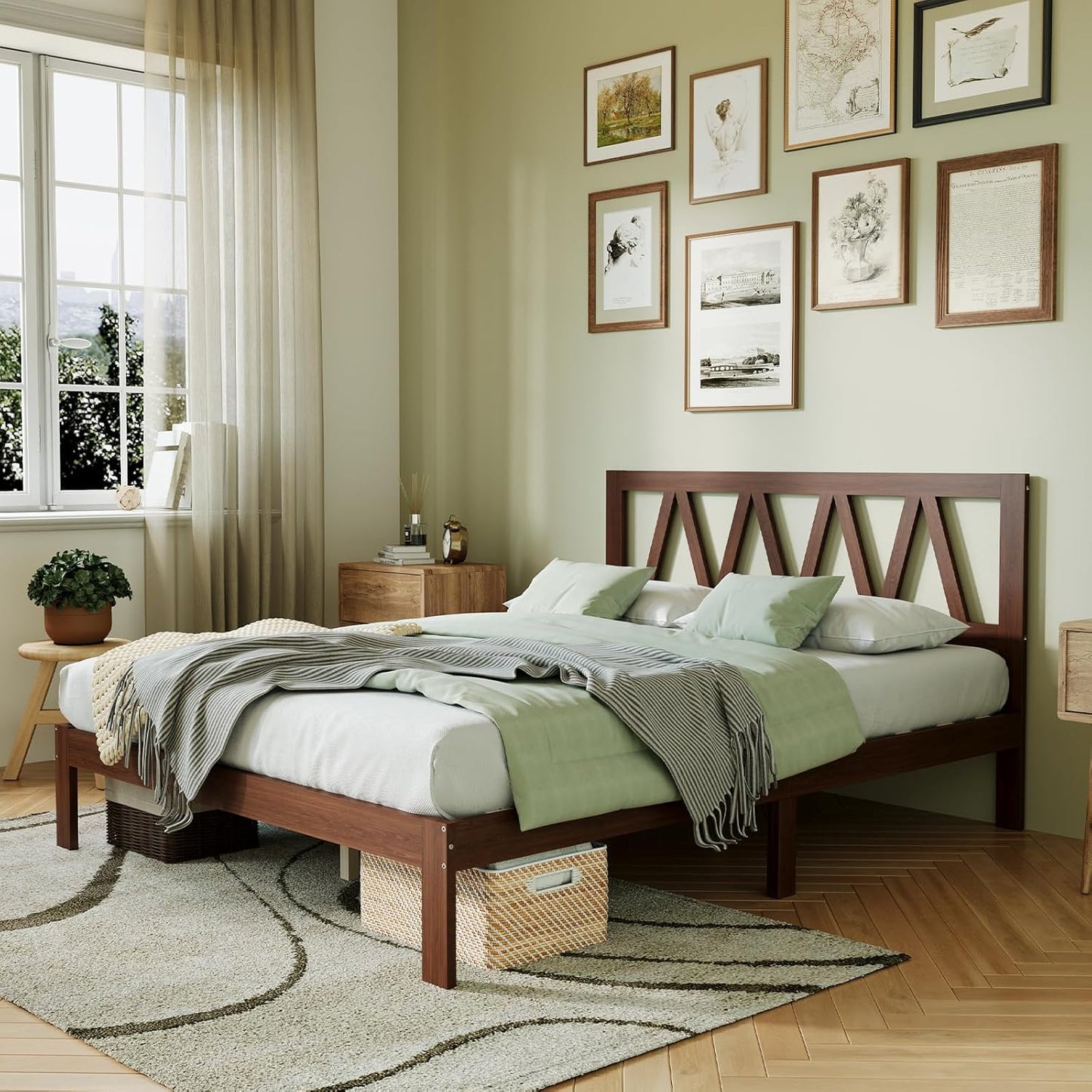 Novilla 12 Inch Full Size Bed Frame with Headboard for Comfort