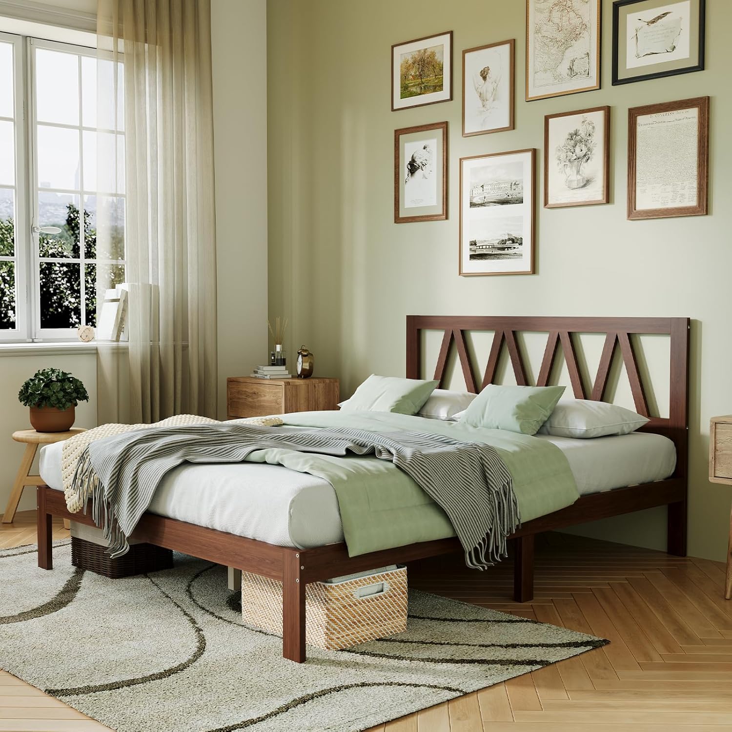 Novilla 12 Inch Full Size Bed Frame with Headboard for Comfort