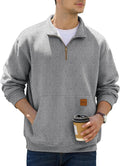 Men's Fleece Quarter Zip Pullover Sweatshirt - Warm Casual Layer
