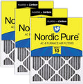 Nordic Pure 18x25x1 Furnace Air Filter MERV 10 Plus Carbon - 3 Pack