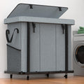 60 Gal High Grade Large Laundry Basket with Wheels - Rolling 3-Section