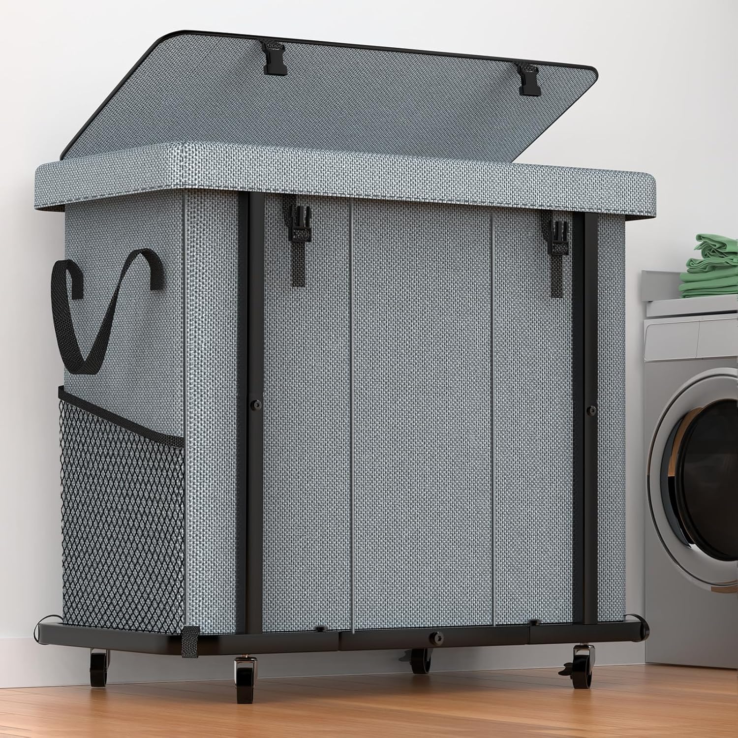 60 Gal High Grade Large Laundry Basket with Wheels for Easy Use
