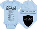 Level 1 Human with Ability Scores Baby Onesie Set - Soft Cotton