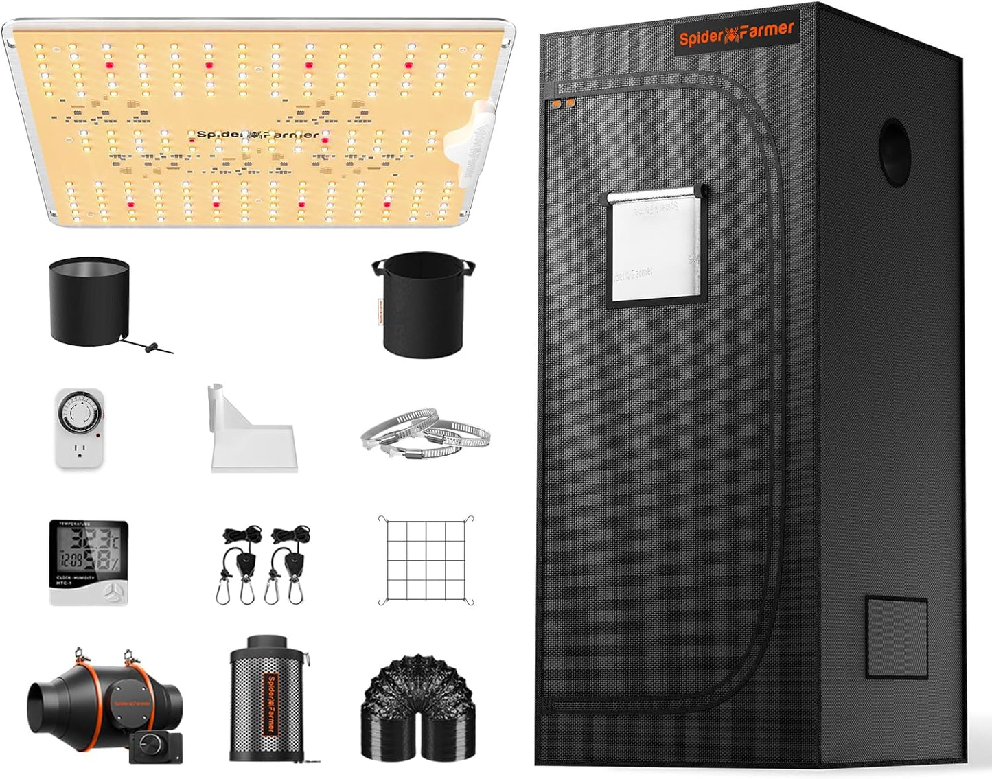 Spider Farmer SF1000D Full Spectrum 2x2 Grow Tent Kit - Complete Indoor System