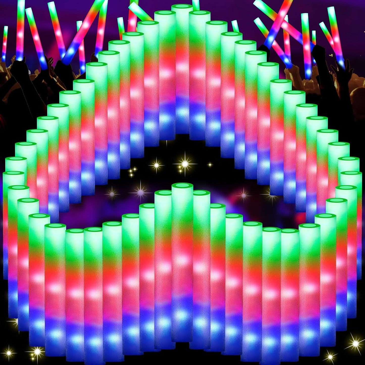 66 PCS Foam Glow Sticks for Memorable Glow Party Supplies