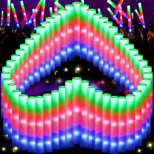 66 PCS Foam Glow Sticks for Memorable Glow Party Supplies