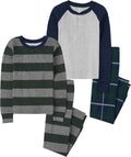 Children's Long Sleeve Cotton Pajama Set for Boys - Snug Fit Comfort