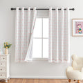 Pink Blackout Curtains for Girls Bedroom - 100% Light Blocking 52W x