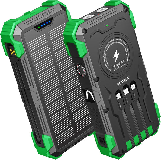 Sudrov Solar Charger Power Bank: 42800mAh Portable Solution