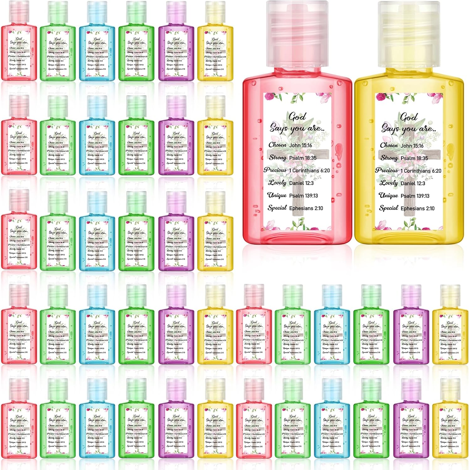 Christian Hand Sanitizer Bulk 48 Pack with Bible Verses
